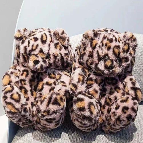Pantoufles De Noël En Peluche Pour Femmes, Pantoufles De Maison En Fausse Fourrure, Tongs Fourrure Pour Femmes