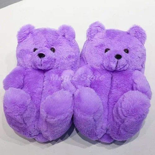 Pantoufles De Noël En Peluche Pour Femmes, Pantoufles De Maison En Fausse Fourrure, Tongs Fourrure Pour Femmes
