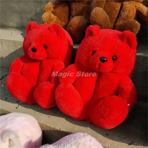 Pantoufles De Noël En Peluche Pour Femmes, Pantoufles De Maison En Fausse Fourrure, Tongs Fourrure Pour Femmes