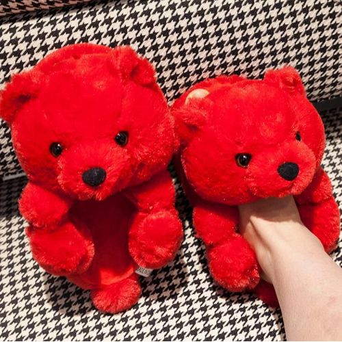 Pantoufles De Noël En Peluche Pour Femmes, Pantoufles De Maison En Fausse Fourrure, Tongs Fourrure Pour Femmes