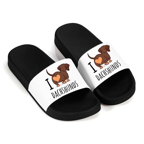 Pantoufles De Plage Talons Plats Pour Femmes, Chaussures La Mode Avec Chien De Dessin Animé, Tongs De Maison, Sandalias Mujer