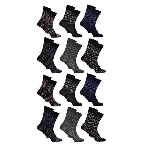 Chaussettes Homme Sergio Tacchini Sport, Urbain, Confort En Coton -Assortiment Modèles Photos Selon Arrivages- Pack De 12 Paires Tacchini Rayures