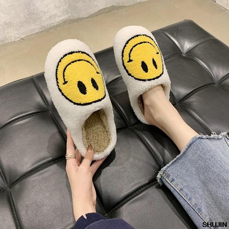 Pantoufles De Visage Smiley Pour Femmes Et Hommes, Pantoufle... - 5