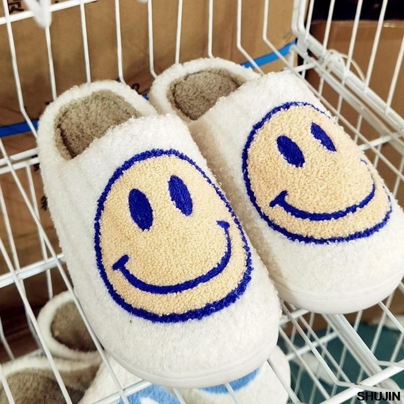 Pantoufles De Visage Smiley Pour Femmes Et Hommes, Pantoufle... - 6