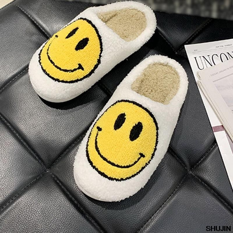 Pantoufles De Visage Smiley Pour Femmes Et Hommes, Pantoufle... - 7