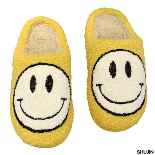 Pantoufles De Visage Smiley Pour Femmes Et Hommes, Pantoufles De Maison, Pantoufles De Visage Heureux, Pantoufles En Peluche Douce Et Confortable, Chaudes Et Moelleuses