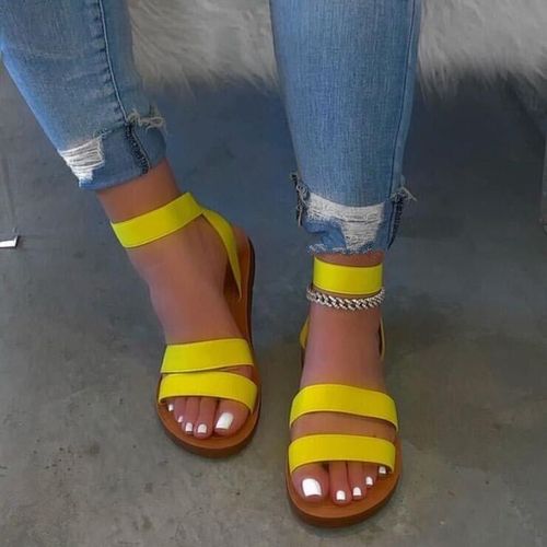 Pantoufles Décontractées Assorties Avec Tout, Sandales De Plage D'extérieur Pour Femmes, En Tissu Extensible, Double Couche, Couleur Bonbon Printemps/été, Offre Spéciale