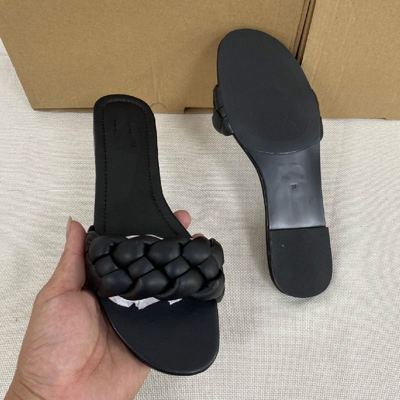 Pantoufles D't  Fond Plat Pour Femmes, Chaussures De Plag...