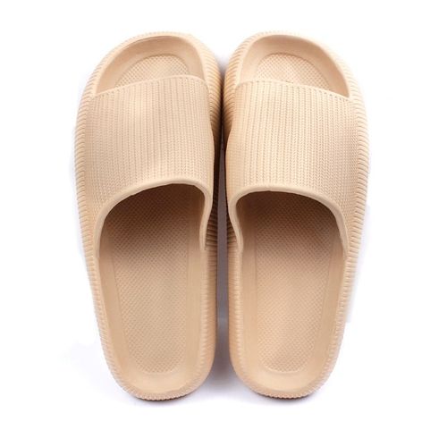 Pantoufles Semellepaisse Pour Femmes, Couleur Unie, Semelle Souple, Pour La Plage, Loisirs, Chaussures Antidérapantes Pour Salle De Bain