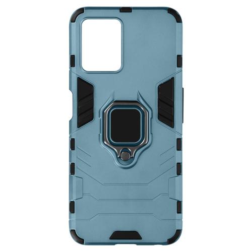 Coque Realme 8i Hybride Antichoc Avec Bague Métallique Support Bleu