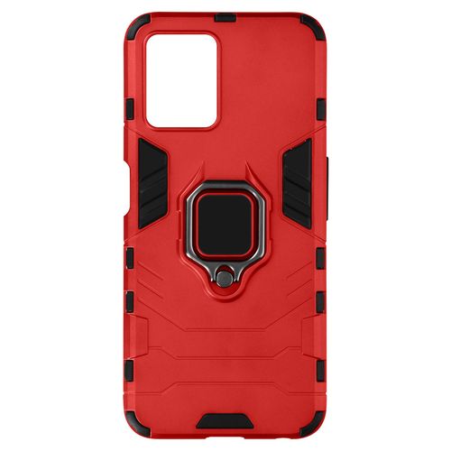 Coque Realme 8i Hybride Antichoc Avec Bague Métallique Support Rouge