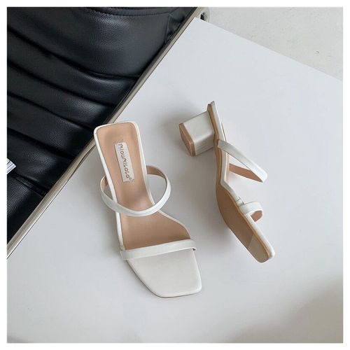Pantoufles Talons Bas Pour Femmes, Sandales De Marque Talons Carrés Et Bout Ouvert, Tongs Grande Taille 41
