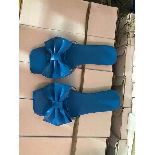 Pantoufles Talons Compensés Pour Femmes, Bout Ouvert, Avec N¿ud Papillon, La Mode, Collection