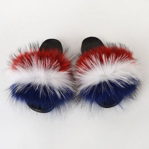 Pantoufles En Fourrure De Raton Laveur Pour Femmes, Sandales En Peluche, Chaussures De Maison Pelucheuses, Tongs Mignonnes Pour Filles, Grande
