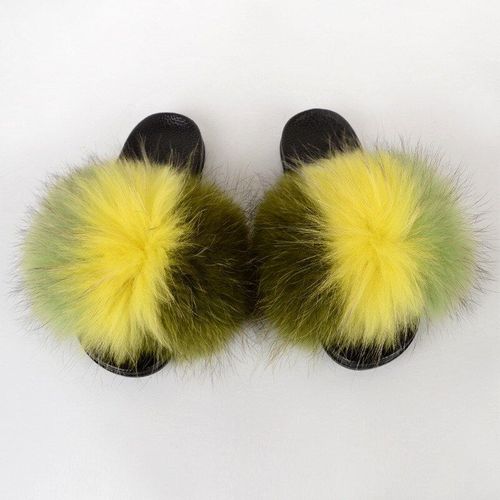 Pantoufles En Fourrure De Raton Laveur Pour Femmes, Sandales En Peluche, Chaussures De Maison Pelucheuses, Tongs Mignonnes Pour Filles, Grande