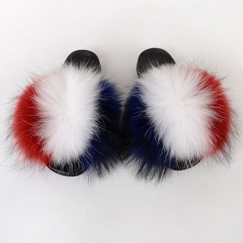 Pantoufles En Fourrure De Raton Laveur Pour Femmes, Sandales En Peluche, Chaussures De Maison Pelucheuses, Tongs Mignonnes Pour Filles, Grande