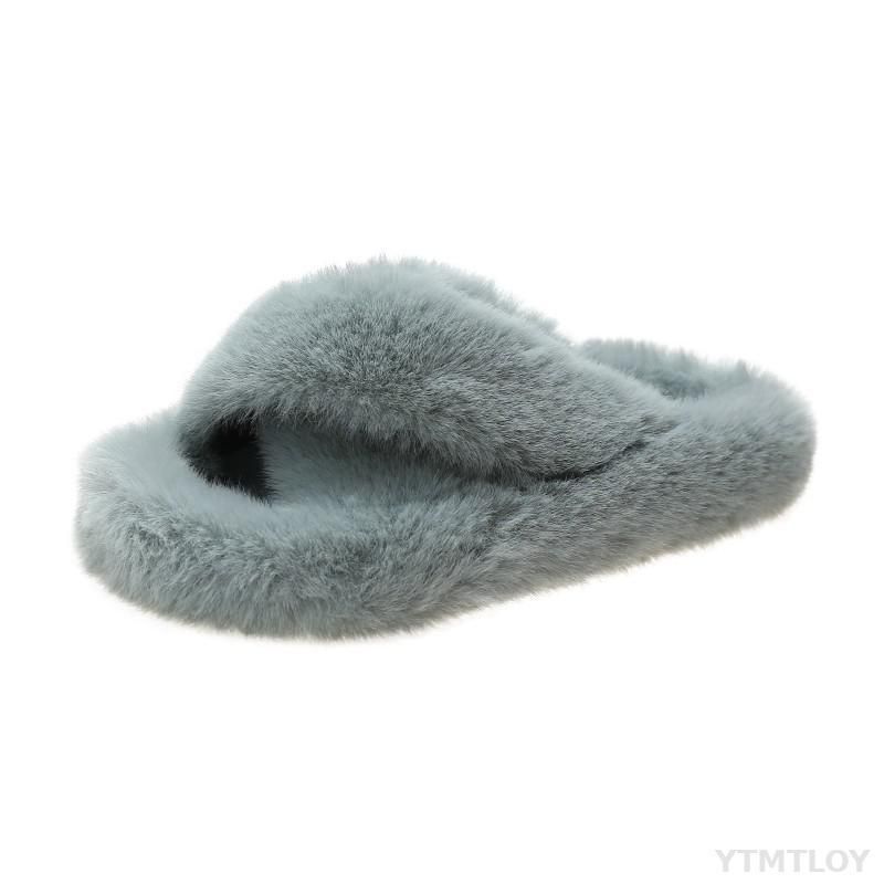 Pantoufles D't En Fourrure De Raton Laveur Pour Femmes, To...