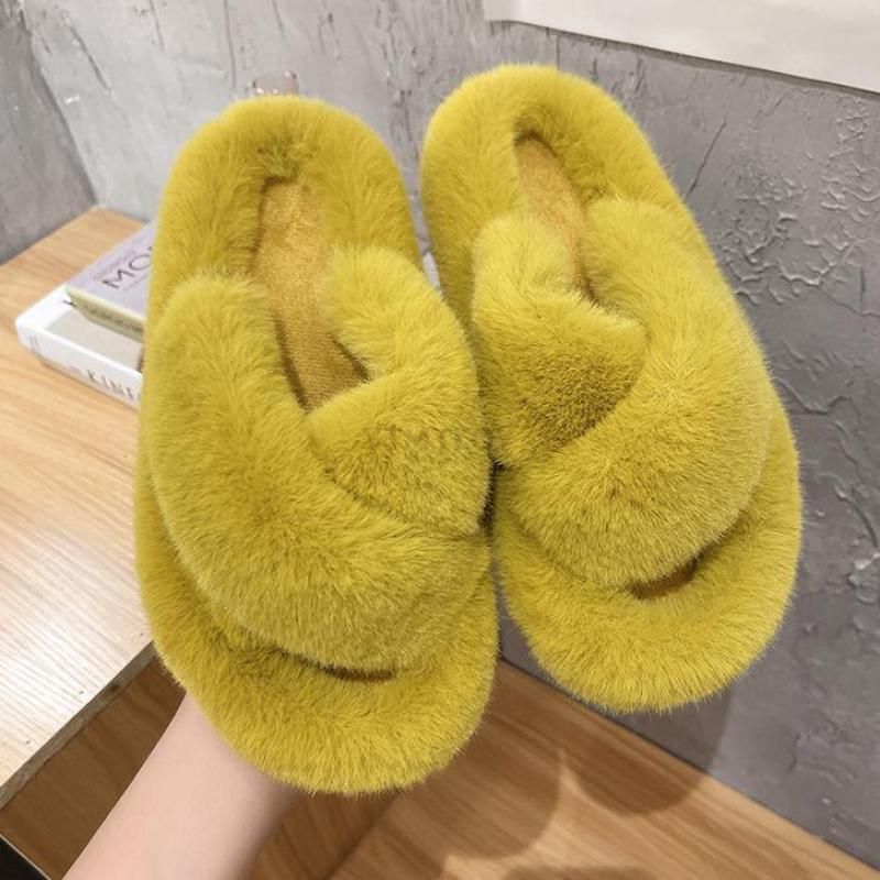 Pantoufles D't En Fourrure De Raton Laveur Pour Femmes, To... - 2