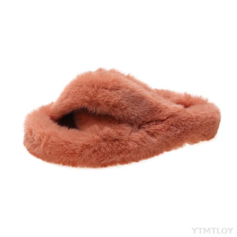Pantoufles D't En Fourrure De Raton Laveur Pour Femmes, To...