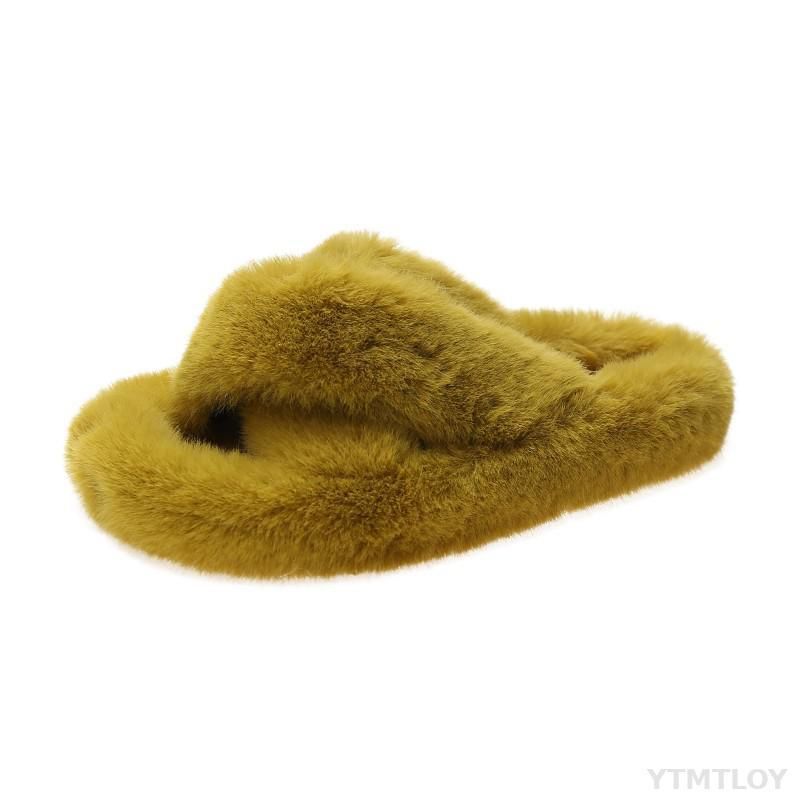 Pantoufles D't En Fourrure De Raton Laveur Pour Femmes, To...
