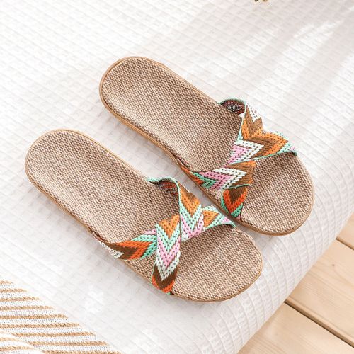 Pantoufles En Lin Pour Femmes Et Hommes, Diapositives Décontractées En Lin, Multi-style Antidérapant Eva Pantoufles De Maison, Chaussures D'intérieur Pour Femmes