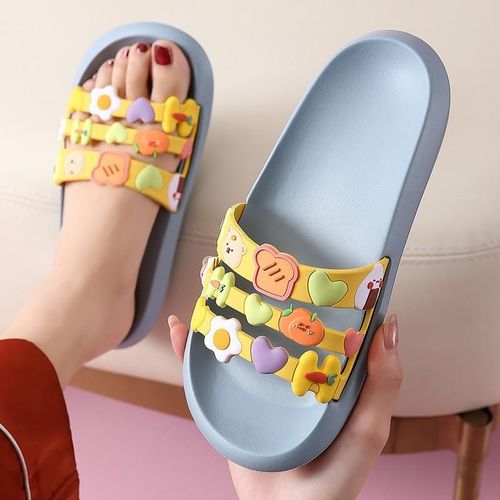 Pantoufles Mignonnes Pour Femmes Et Hommes, Sandales Semellepaisse, Motif De Dessin Animé, Fruits, Pour La Maison, Chaussures De Bain Pour Couples, Tongs