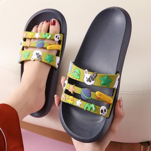 Pantoufles Mignonnes Pour Femmes Et Hommes, Sandales Semellepaisse, Motif De Dessin Animé, Fruits, Pour La Maison, Chaussures De Bain Pour Couples, Tongs