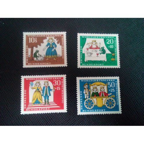 Timbre Allemagne / Rfa Yt 380 A 383 Séries: Bien-Être : Histoires Des Frères Grimm La Princesse Et La Grenouille 1966 (140106)