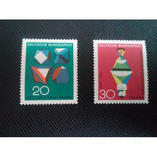 Timbre Allemagne / Rfa Yt 412 - 413 Cristaux De Minerai - Réfraction De La Lentille 1968 (140106)