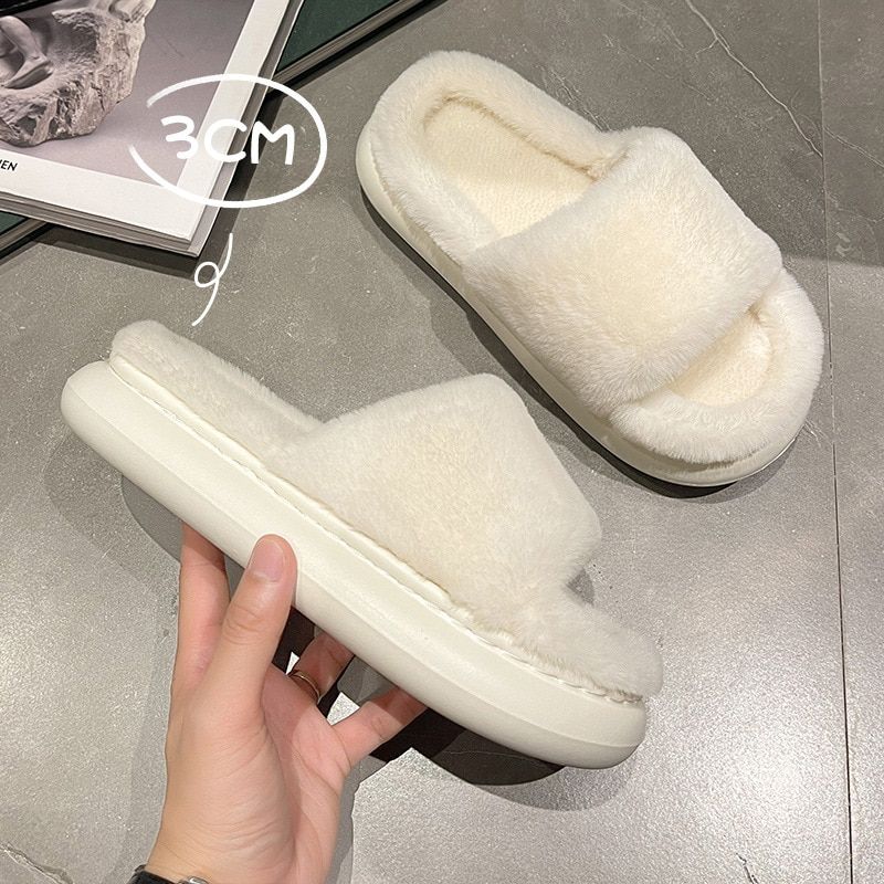 Pantoufles D'hiver  Fond pais En Fourrure Pour Femmes, Cha... - 3