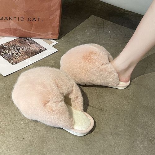 Pantoufles D'hiver D'intérieur Pour Femmes, Chaussures De Maison En Coton, Pelucheuses Et Chaudes, De Styliste