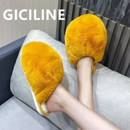Pantoufles D'hiver D'intérieur Pour Femmes, Chaussures De Maison En Coton, Pelucheuses Et Chaudes, De Styliste