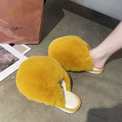 Pantoufles D'hiver D'intérieur Pour Femmes, Chaussures De Maison En Coton, Pelucheuses Et Chaudes, De Styliste