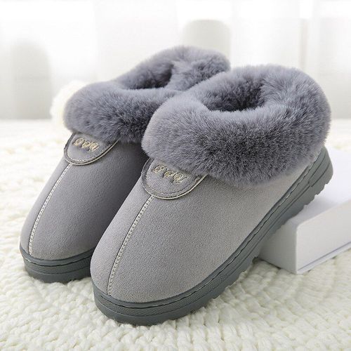 Pantoufles D'hiver En Coton Et Daim, Chaussures De Sol Chaudes Et Moelleuses Pour La Maison, Pour Couples Amoureux, Pour Hommes Et Femmes