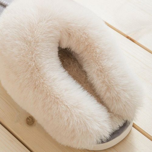 Pantoufles D'hiver En Fausse Fourrure Et Daim Pour Femmes, Chaussures Chaudes Et Moelleuses De Luxe Pour Chambre Coucher, Pour Couples, Maison Simple Et Moelleuse