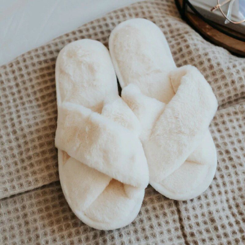 Pantoufles D'hiver En Fausse Fourrure Pour Femme, Chaussures... - 2