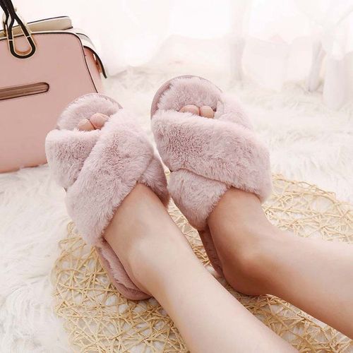 Pantoufles D'hiver En Fausse Fourrure Pour Femmes, Chaussures Chaudes La Mode, Livraison Directe, Sans Lacet