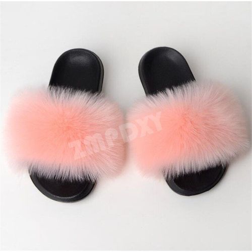 Pantoufles D'hiver En Fausse Fourrure Pour Femmes, Nouvelles Sandales Pelucheuses Ettonnantes Pour Filles, Chaussures Décontractées
