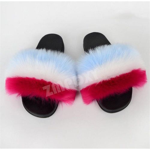 Pantoufles D'hiver En Fausse Fourrure Pour Femmes, Nouvelles Sandales Pelucheuses Ettonnantes Pour Filles, Chaussures Décontractées
