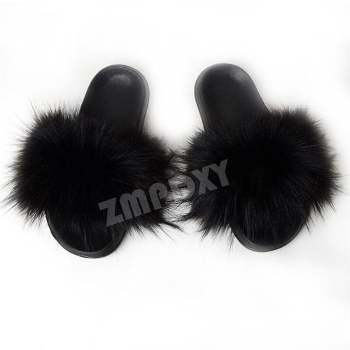 Pantoufles D'hiver En Fausse Fourrure Pour Femmes, Nouvelles Sandales Pelucheuses Ettonnantes Pour Filles, Chaussures Décontractées