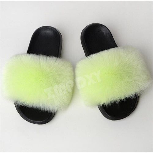 Pantoufles D'hiver En Fausse Fourrure Pour Femmes, Nouvelles Sandales Pelucheuses Ettonnantes Pour Filles, Chaussures Décontractées