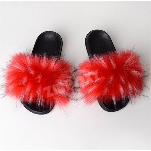 Pantoufles D'hiver En Fausse Fourrure Pour Femmes, Nouvelles Sandales Pelucheuses Ettonnantes Pour Filles, Chaussures Décontractées