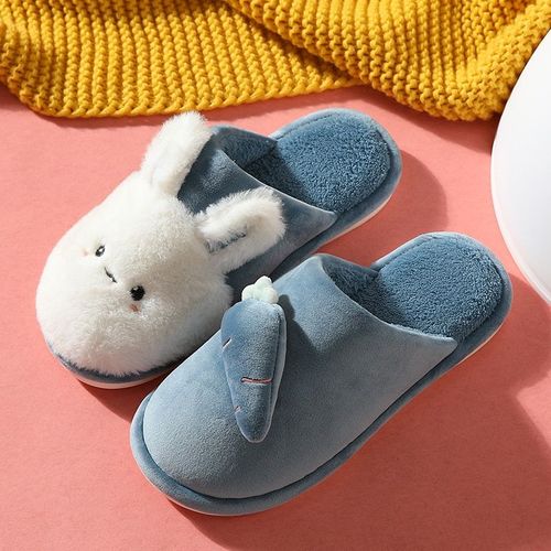 Pantoufles D'hiver En Fourrure De Maison, Chaussures Chaudes En Coton, Adorables Lapins De Dessin Animé, Pour Chambre Coucher, Femmes Hommes Dames Amoureux