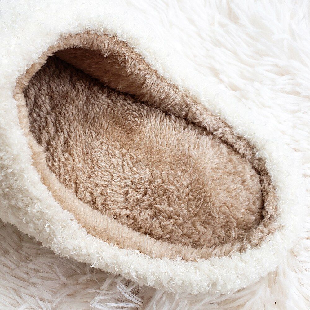Pantoufles D'hiver En Fourrure Pour Femmes Et Hommes, Motif ... - 5