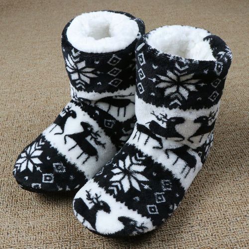 Pantoufles D'hiver En Fourrure Pour Femmes, Chaussons Chauds De Maison, Chaussettes D'intérieur De Noël, Chaussures De Sol En Coton, Claquette Fourrure,