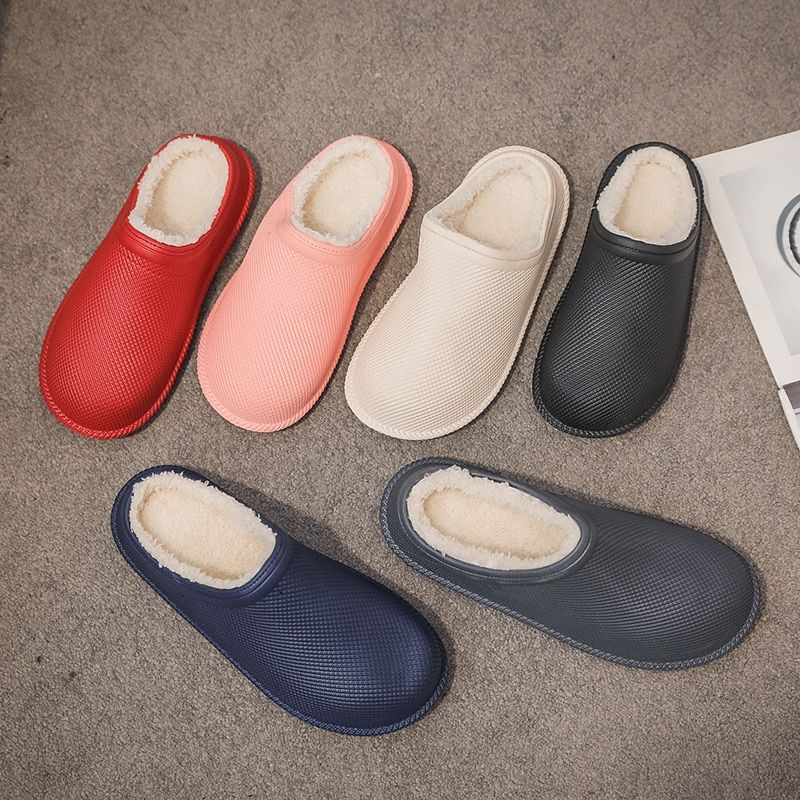 Pantoufles D'hiver En Fourrure Pour Hommes, Chaussures D'int... - 2