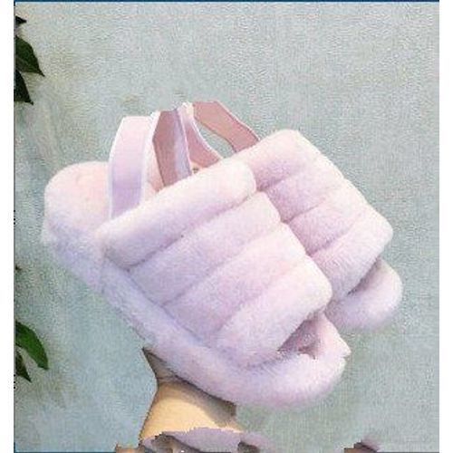Pantoufles D'hiver Pour Femmes, Chaussures Chaudes En Coton Et Peluche L'arrière, Enfiler