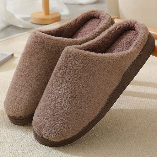 Pantoufles D'hiver Pour Femmes, Chaussures De Maison Chaudes Et Solides, En Peluche, Douces Et Confortables,