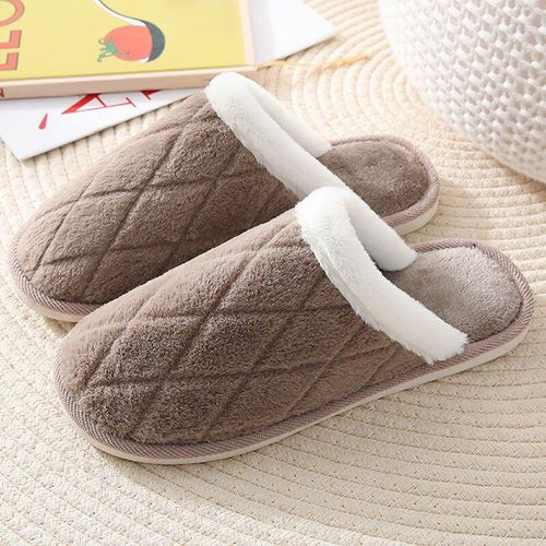 Pantoufles D'hiver Pour Femmes, Chaussures De Maison Chaudes Et Solides, En Peluche, Douces Et Confortables,