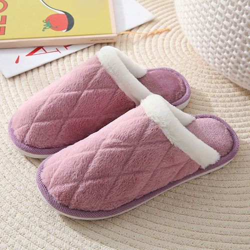 Pantoufles D'hiver Pour Femmes, Chaussures De Maison Chaudes Et Solides, En Peluche, Douces Et Confortables,